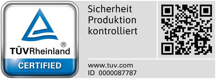 TÜV Rheinland certified